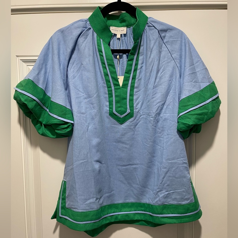 New, Entro Brand, Bubble Sleeve Blouse, Size S